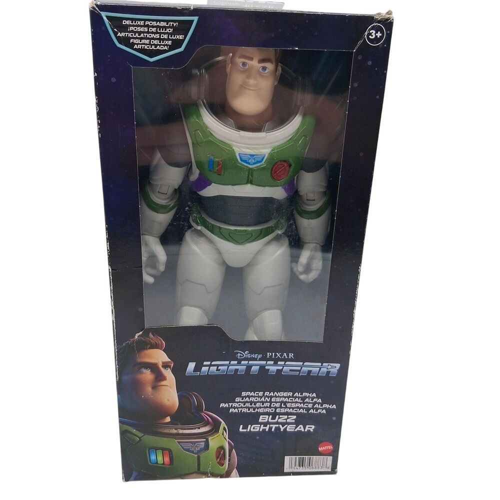 Mattel Buzz Lightyear Action Figure Deluxe Posability 12 inch Disneys Pixar